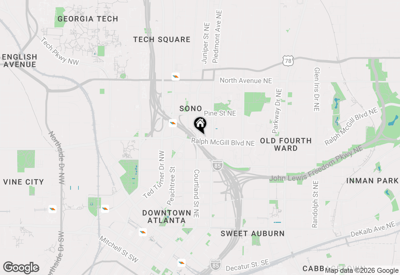 Map of 120 Ralph Mcgill Boulevard Ne #1502, Atlanta, GA 30308