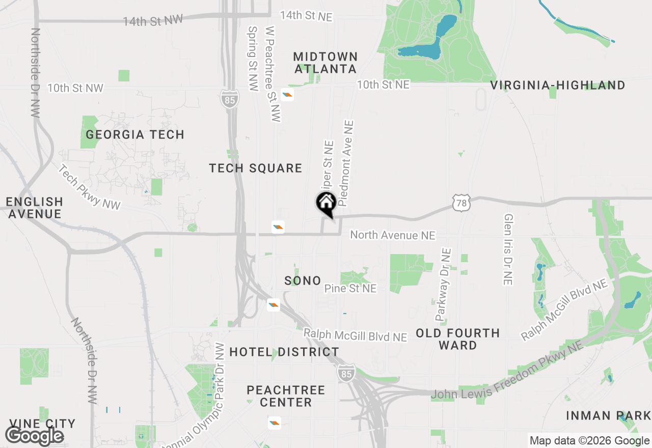 Map of 131 Ponce De Leon Avenue #121, Atlanta, GA 30308