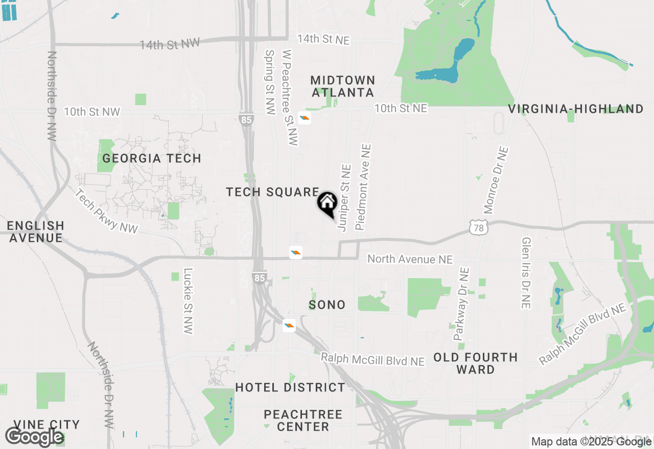 Map of 693 Peachtree Street Ne #10D, Atlanta, GA 30308