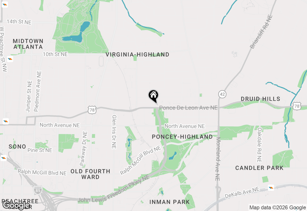 Map of 828 Highland Lane Ne #2201, Atlanta, GA 30306
