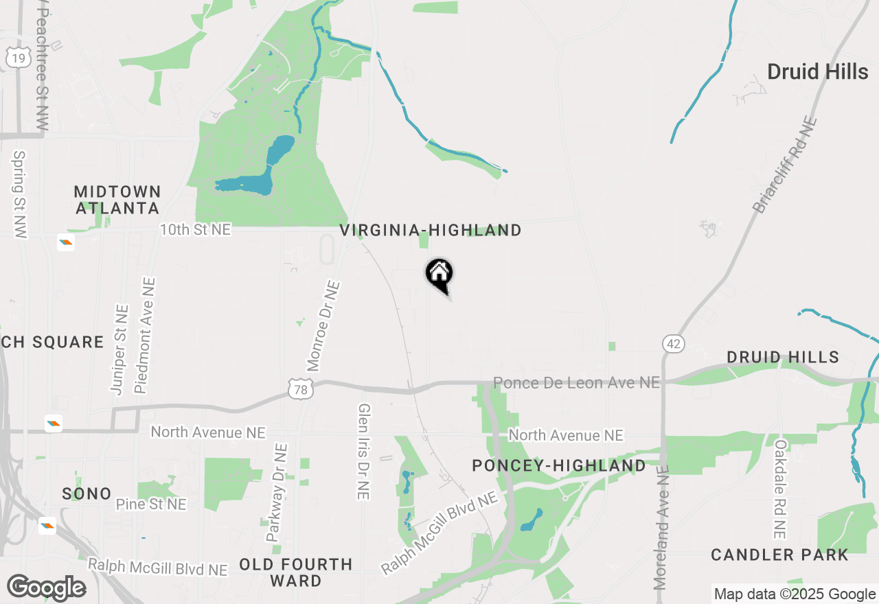 Map of 740 Drewry Street Ne, Atlanta, GA 30306
