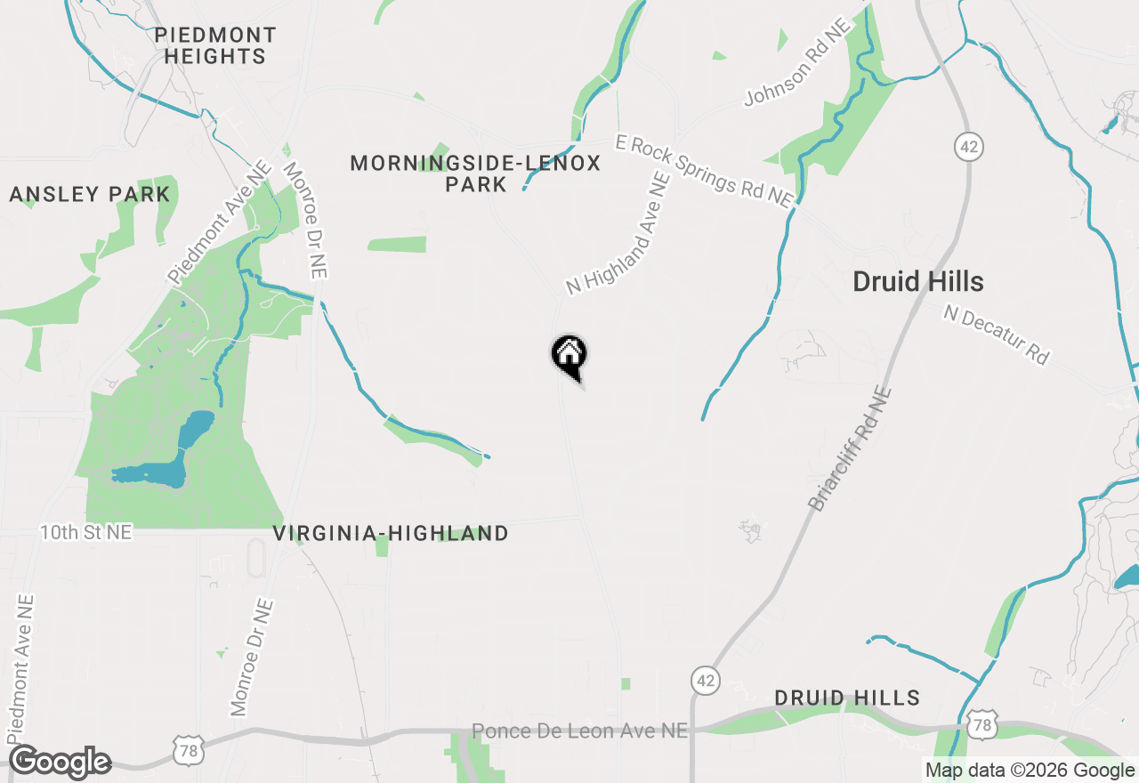 Map of 989 Amsterdam Avenue Ne, Atlanta, GA 30306