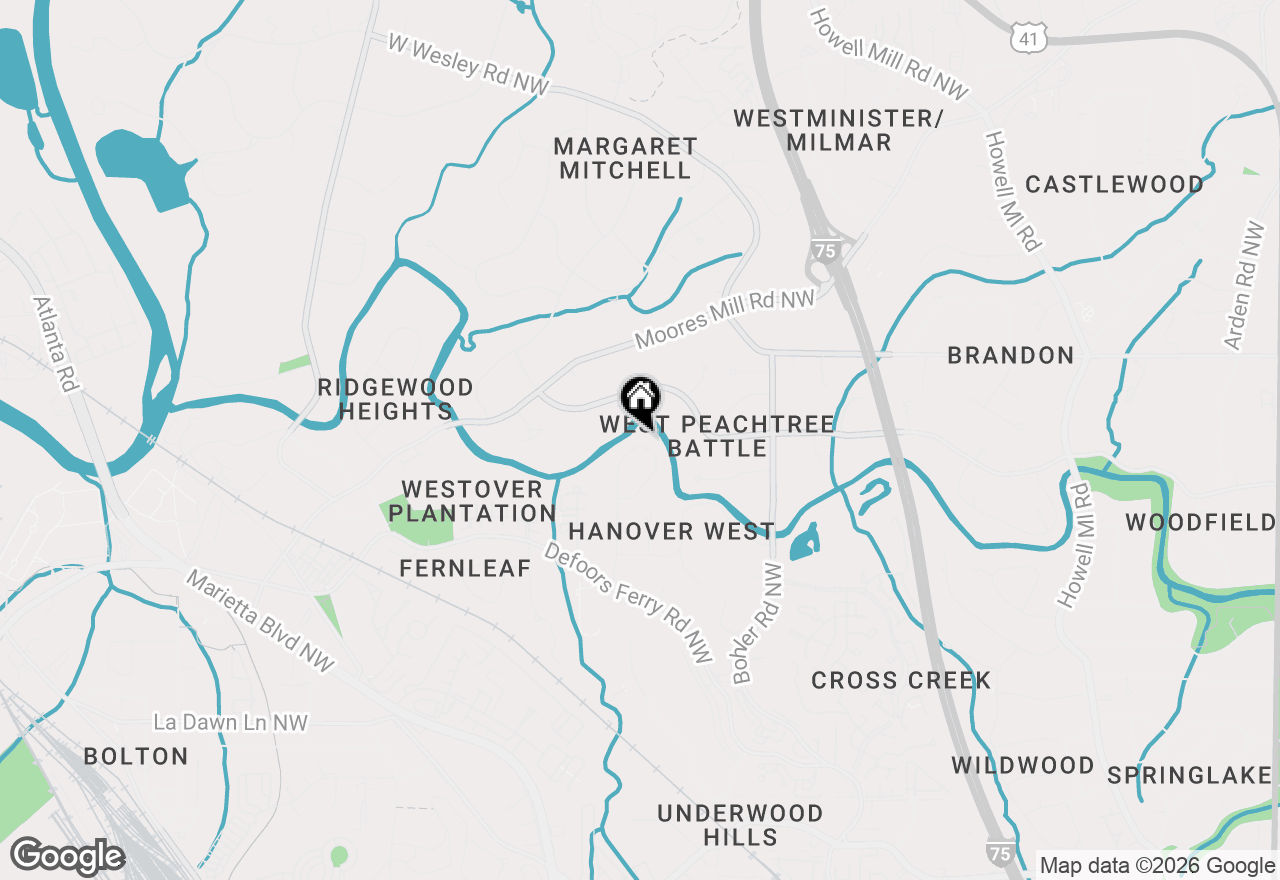 Map of 2586 Hyde Manor Drive Nw, Atlanta, GA 30327