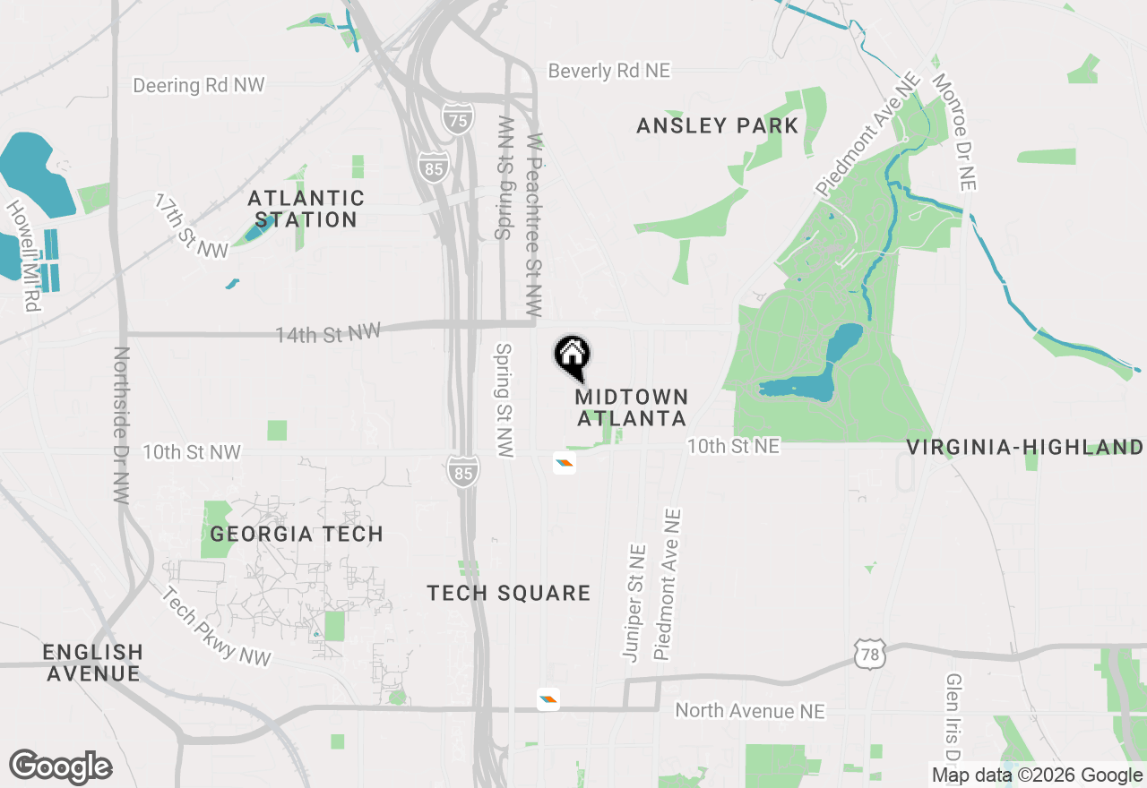 Map of 1074 Peachtree Walk Ne #B312, Atlanta, GA 30309