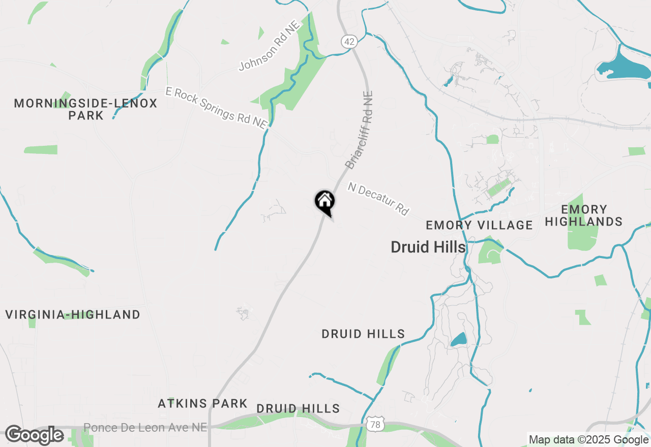 Map of 1263 Briarcliff Road Ne, Atlanta, GA 30306