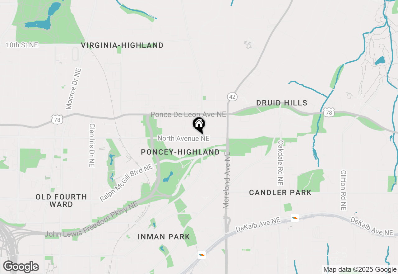 Map of 1050 North Highland Avenue #12B, Atlanta, GA 30306