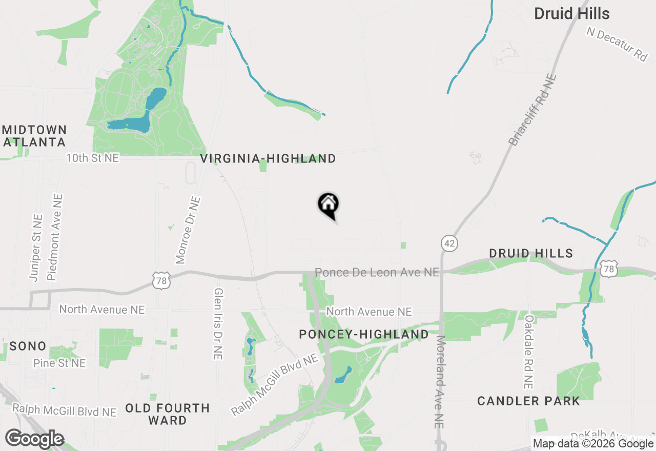 Map of 825 Barnett Street, Atlanta, GA 30306
