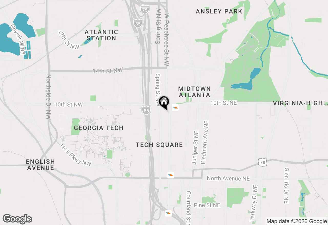 Map of 44 Peachtree Place Nw #1523, Atlanta, GA 30309