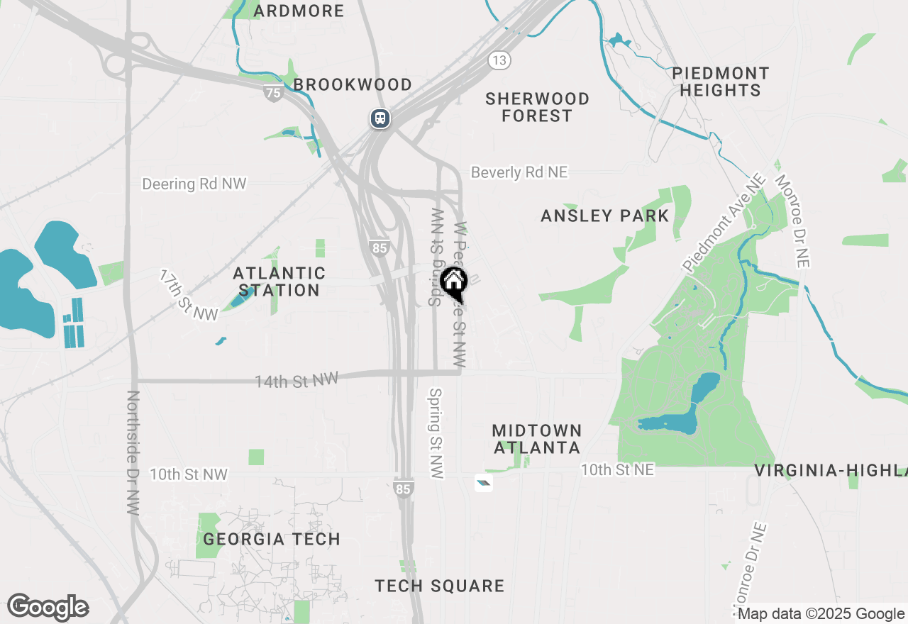 Map of 1280 West Peachtree Street Nw #2414, Atlanta, GA 30309