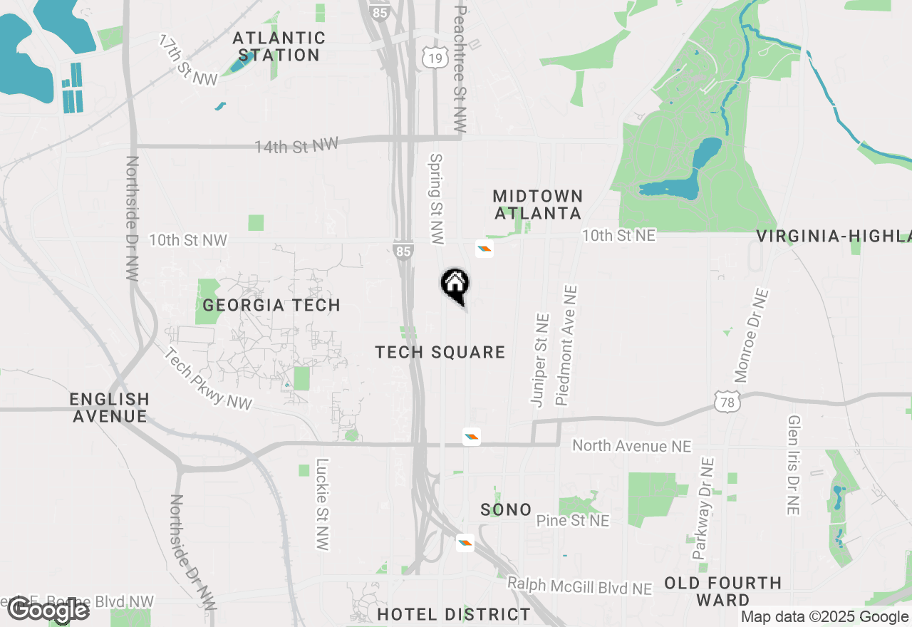Map of 845 Spring Street #523, Atlanta, GA 30308