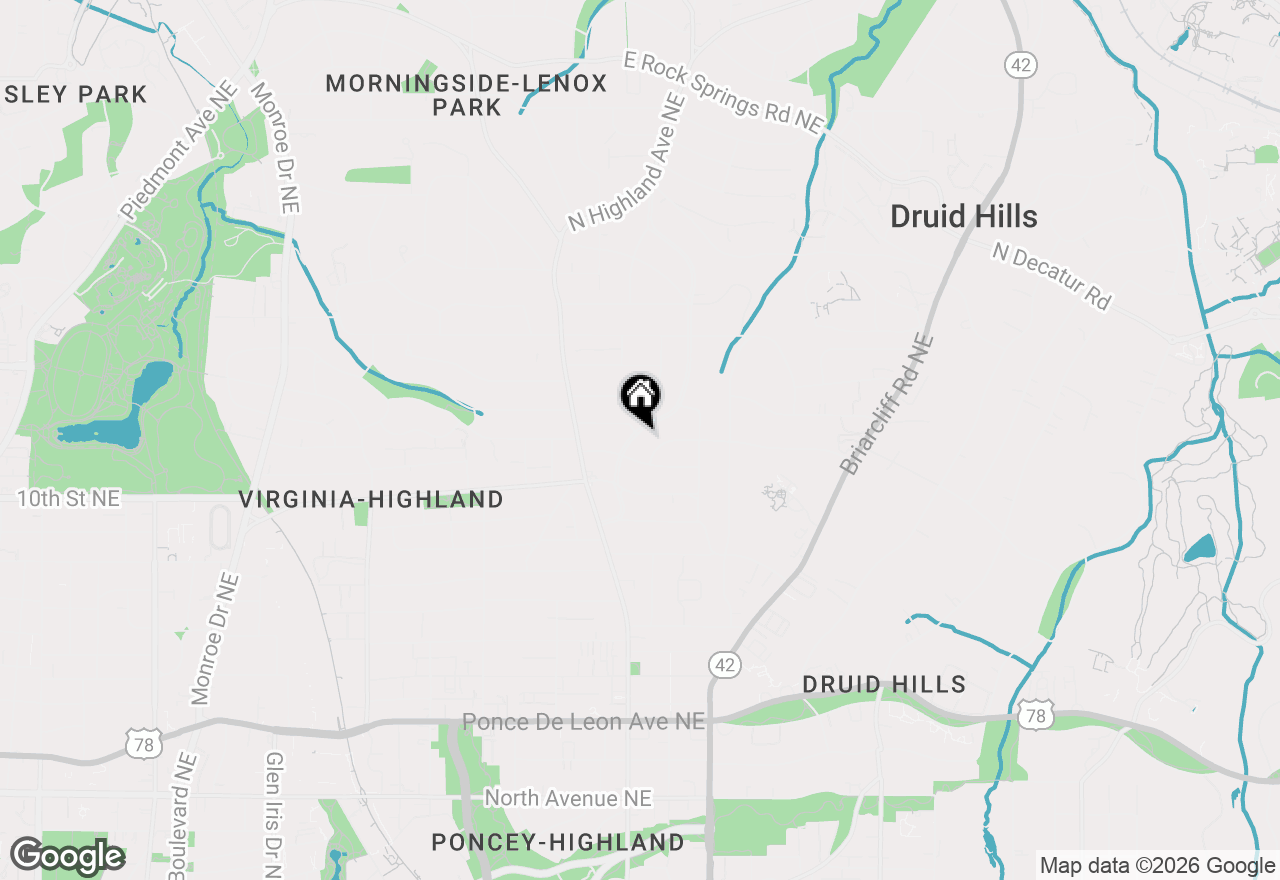 Map of 1077 Lanier Boulevard Ne, Atlanta, GA 30306