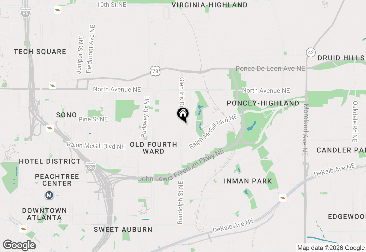 Map of 455 Glen Iris Drive Ne #X, Atlanta, GA 30308