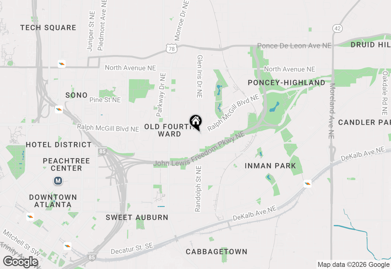 Map of 578 East Avenue Ne, Atlanta, GA 30312