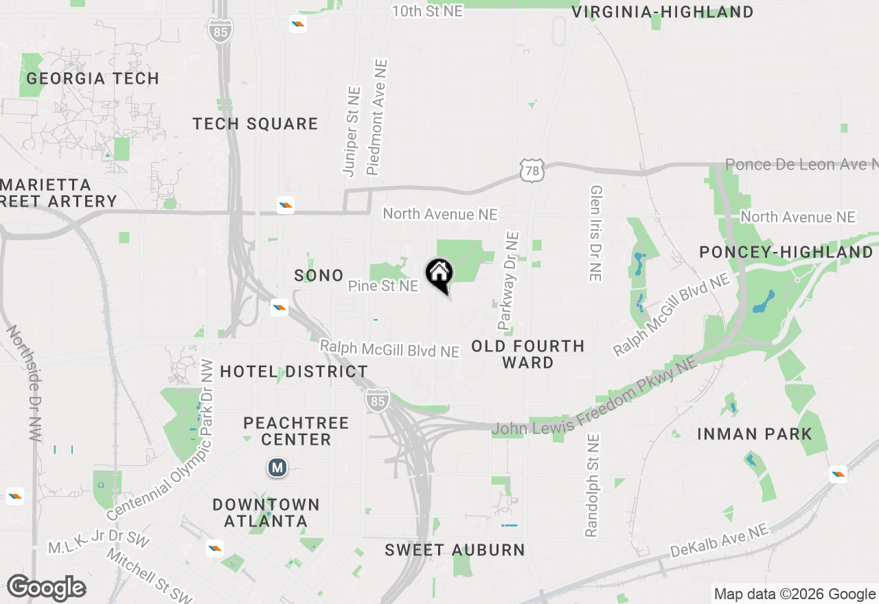 Map of 395 Central Park Place Ne #450, Atlanta, GA 30312