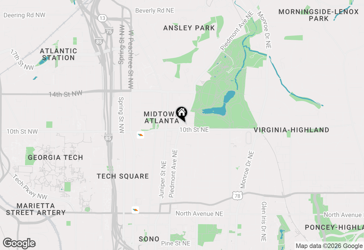 Map of 1015 Piedmont Avenue Ne #D2, Atlanta, GA 30309