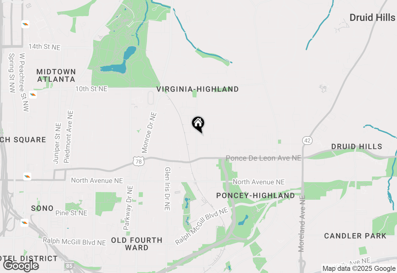 Map of 795 Ponce De Leon Place Ne #A1, Atlanta, GA 30306