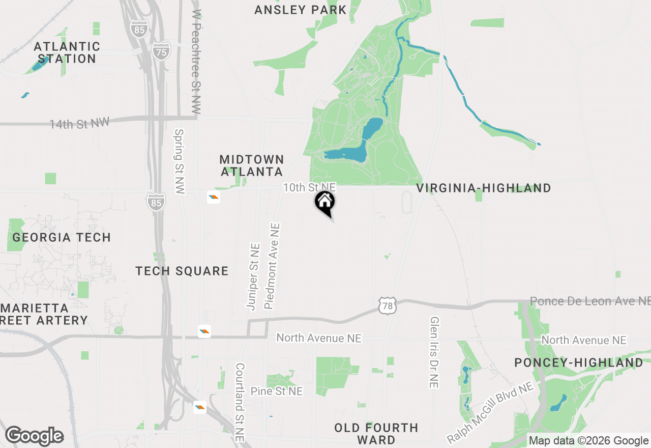 Map of 317 8th Street Ne #3, Atlanta, GA 30309