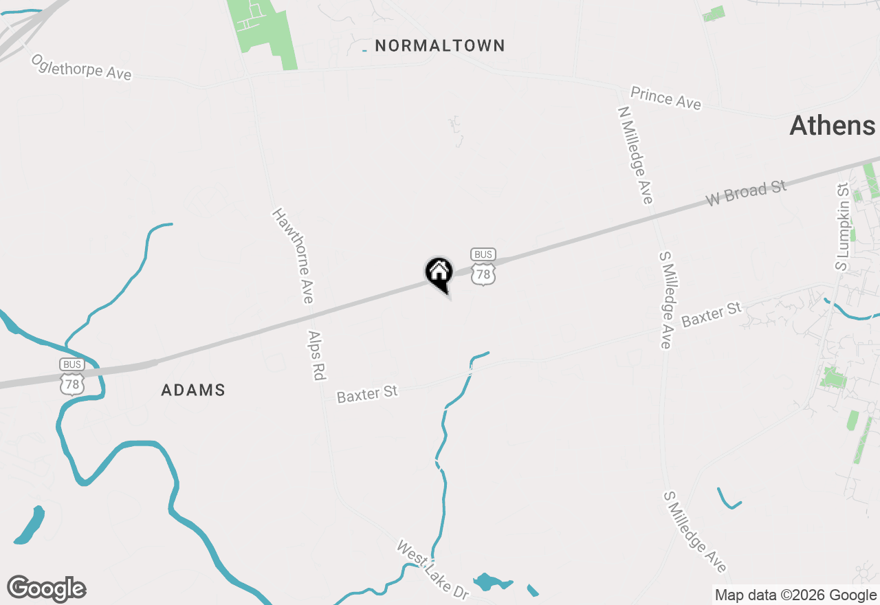Map of 214 Evans Street, Athens, GA 30606