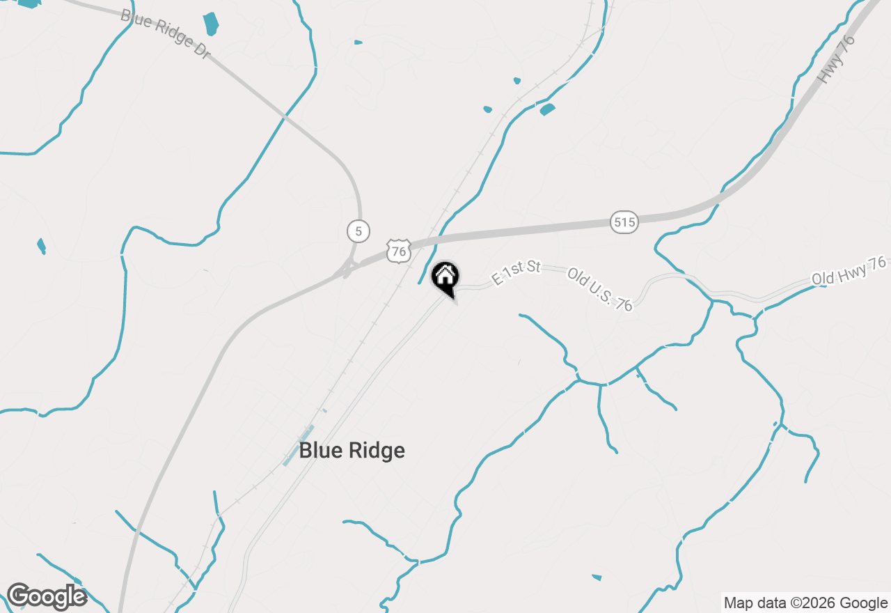 Map of 102 East Second St, Blue Ridge, GA 30513