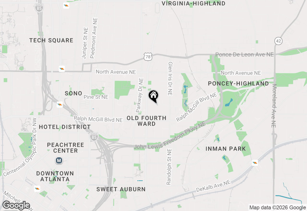 Map of 505 Angier Avenue Ne, Atlanta, GA 30308