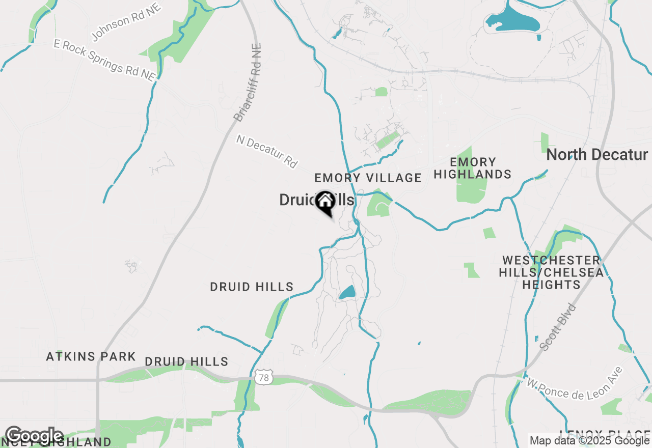 Map of 1105 Lullwater Road Ne, Atlanta, GA 30307