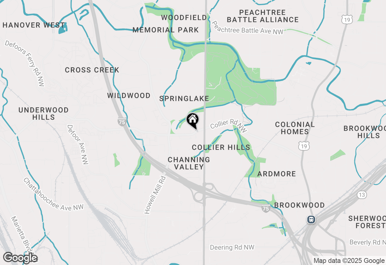 Map of 2025 Springlake Court Nw, Atlanta, GA 30318
