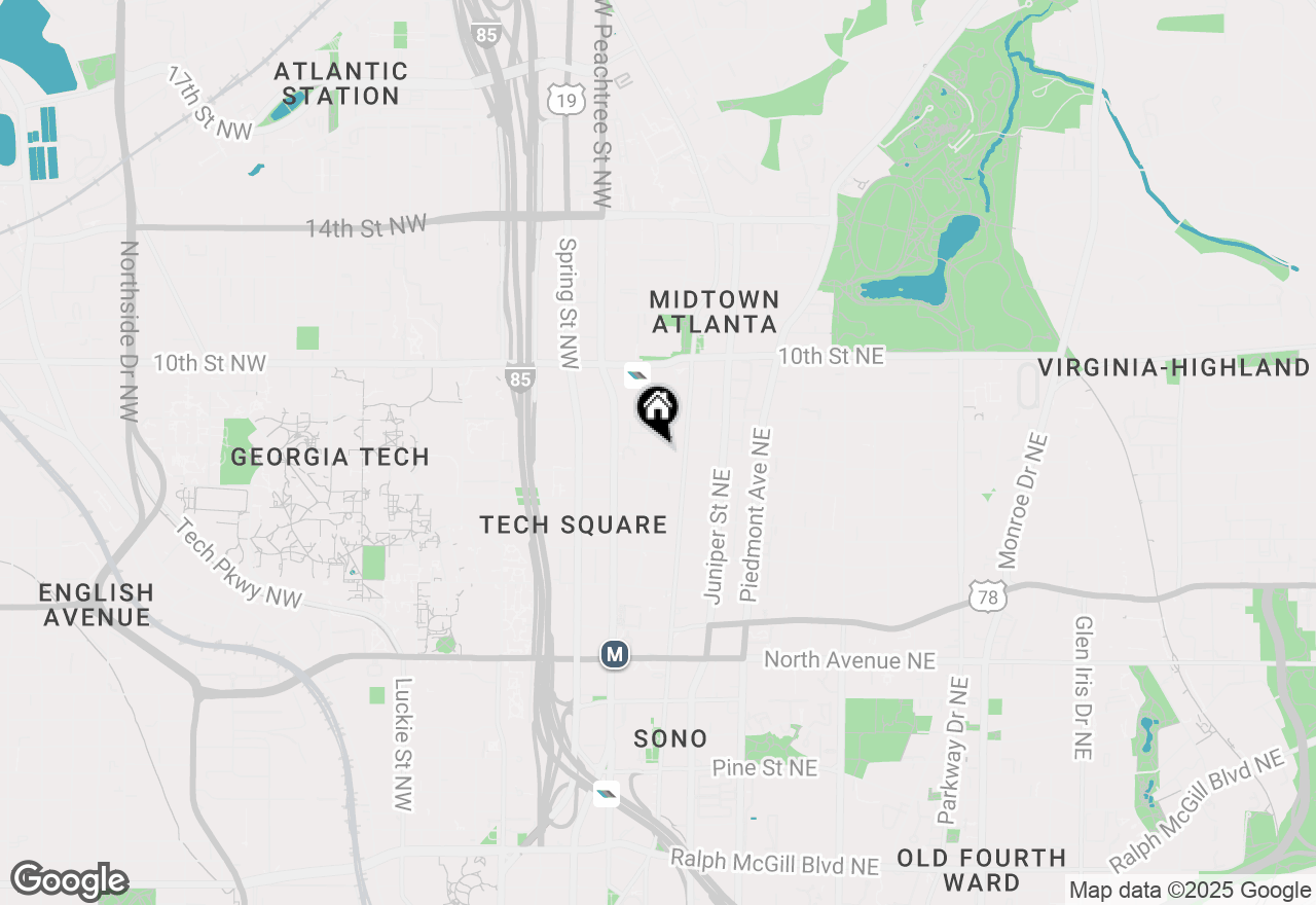 Map of 860 Peachtree Street Ne #1008, Atlanta, GA 30308