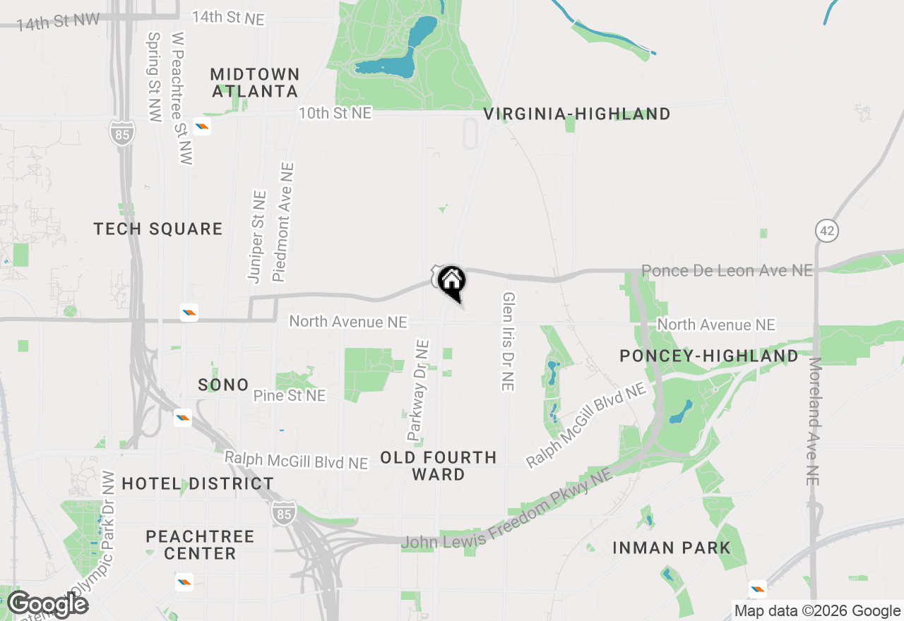 Map of 631 Boulevard Ne, Atlanta, GA 30308