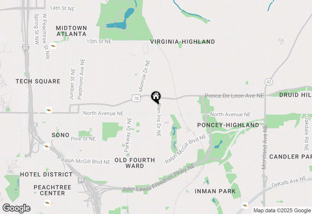 Map of (Address confidential), Atlanta, Georgia 30308