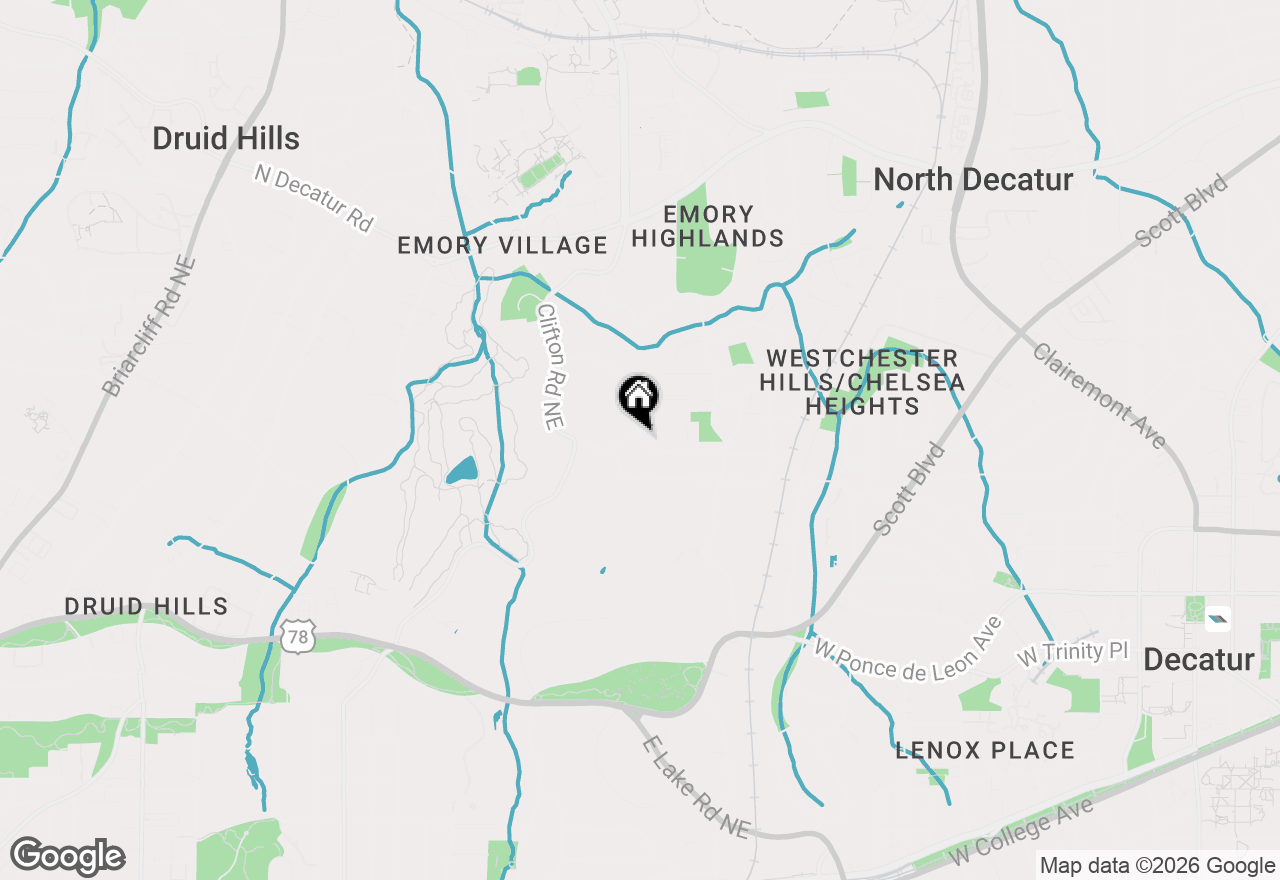 Map of 1693 E Clifton Road Ne, Atlanta, GA 30307