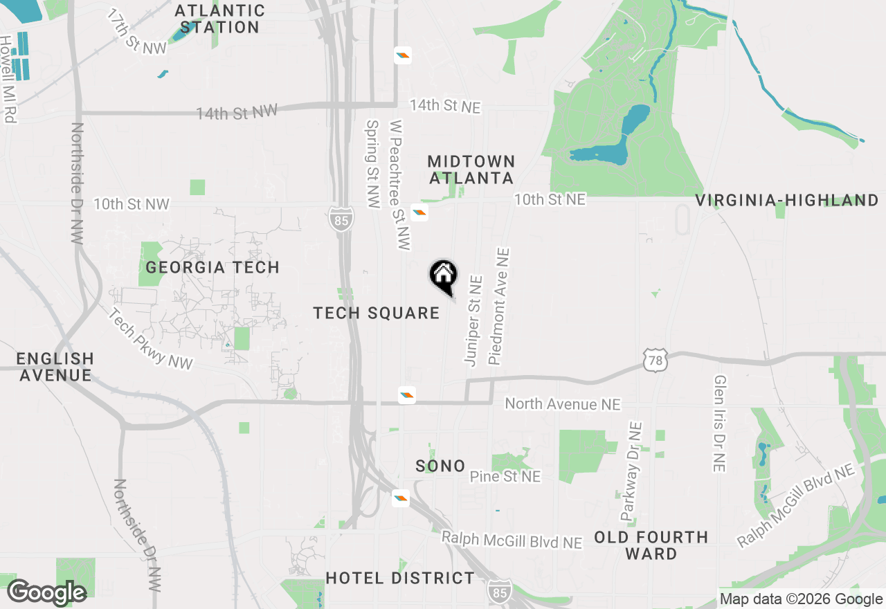 Map of 800 Peachtree Street Ne #2303, Atlanta, GA 30308