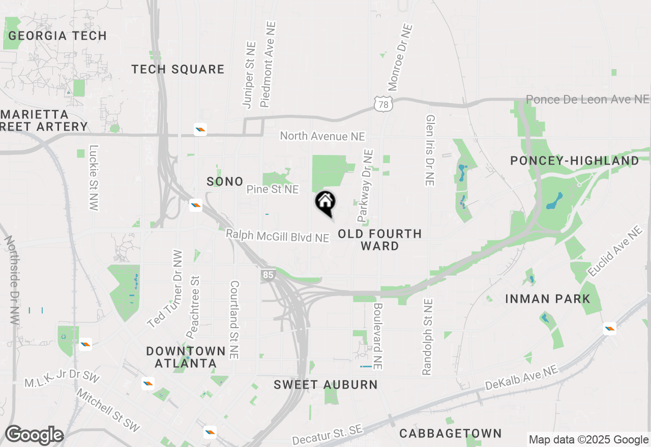 Map of 668 Mcgill Place Ne, Atlanta, GA 30312