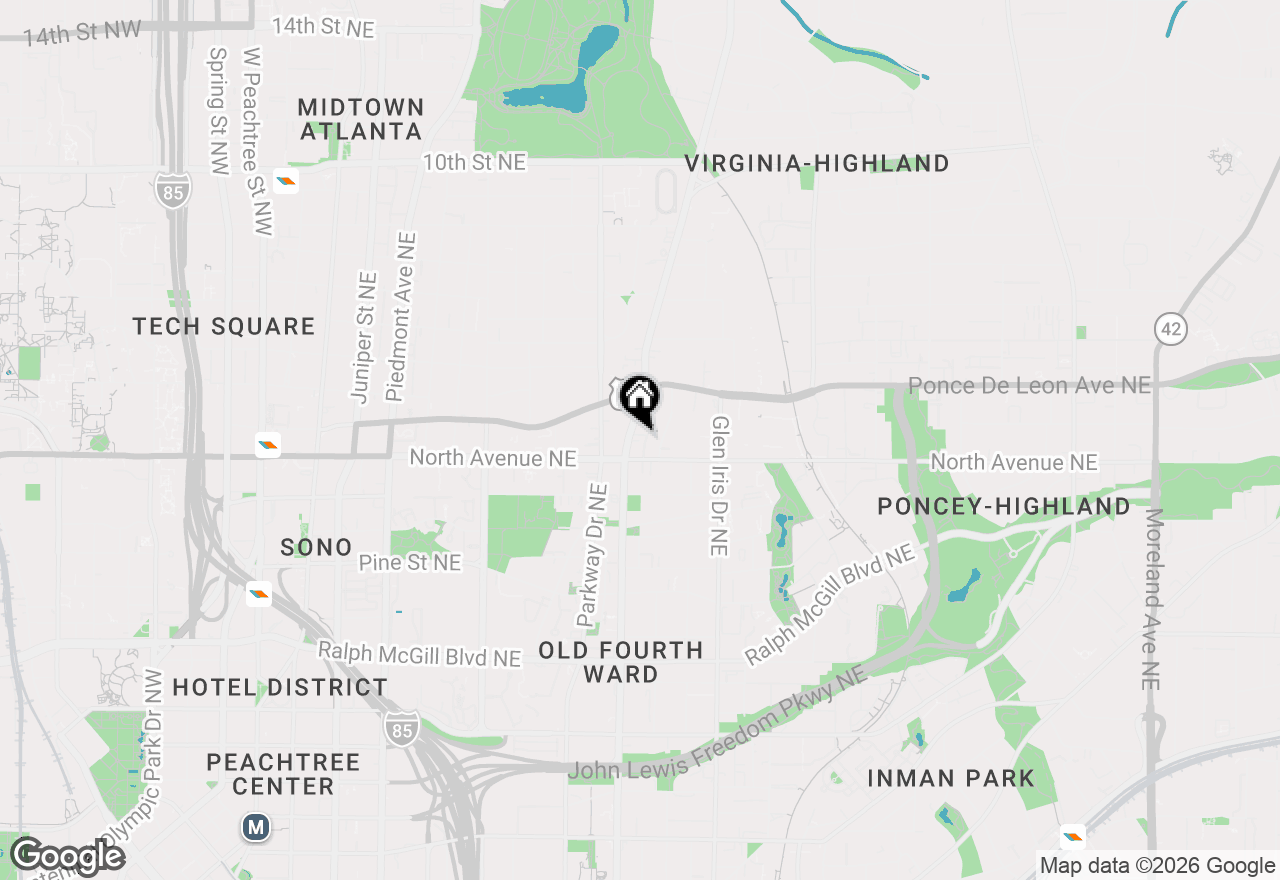 Map of 631 Boulevard Ne, Atlanta, GA 30308