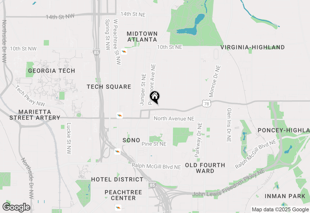 Map of 198 Ponce De Leon Avenue Ne #D7, Atlanta, GA 30308