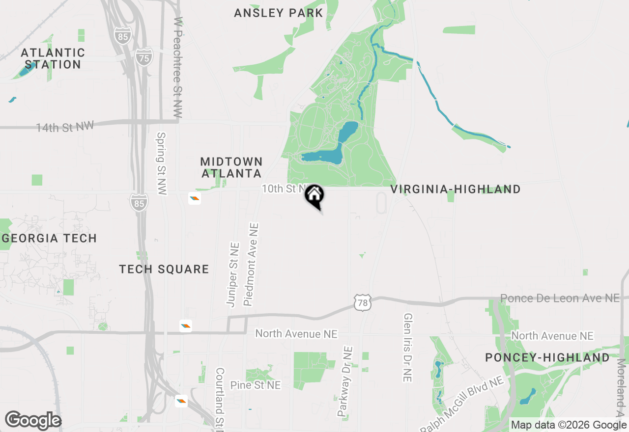Map of 346 8th Street Ne, Atlanta, GA 30309