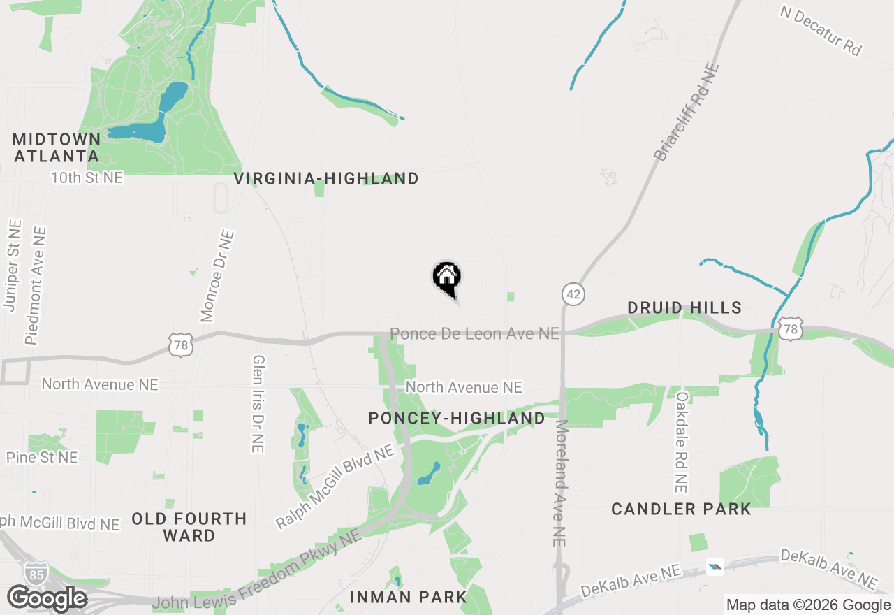 Map of 957 Saint Charles Avenue Ne, Atlanta, GA 30306