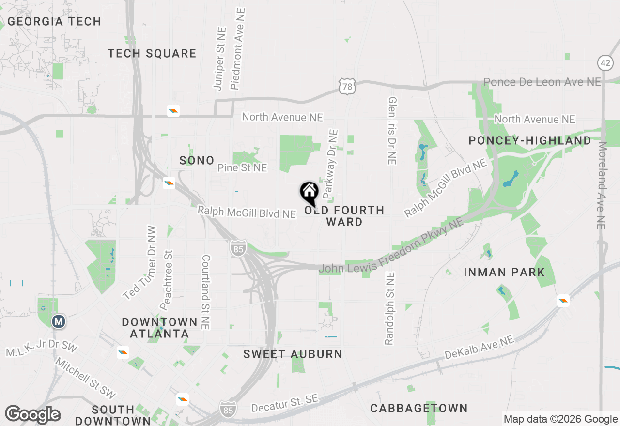 Map of 384 Ralph Mcgill Boulevard Ne #322, Atlanta, GA 30312