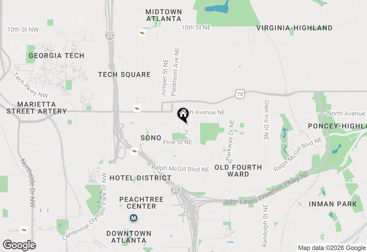Map of 220 Renaissance Parkway Ne #2215, Atlanta, GA 30308