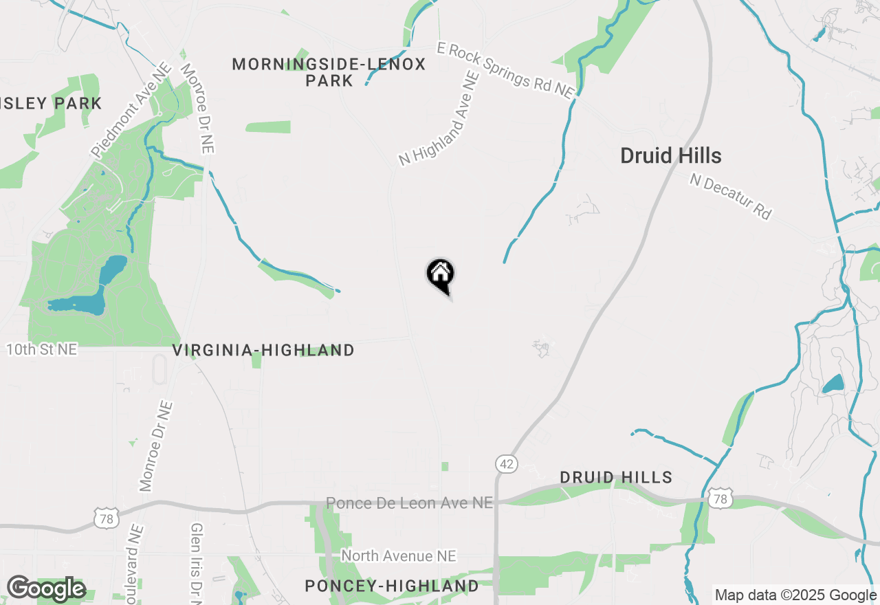 Map of 1076 Lanier Boulevard Ne, Atlanta, GA 30306