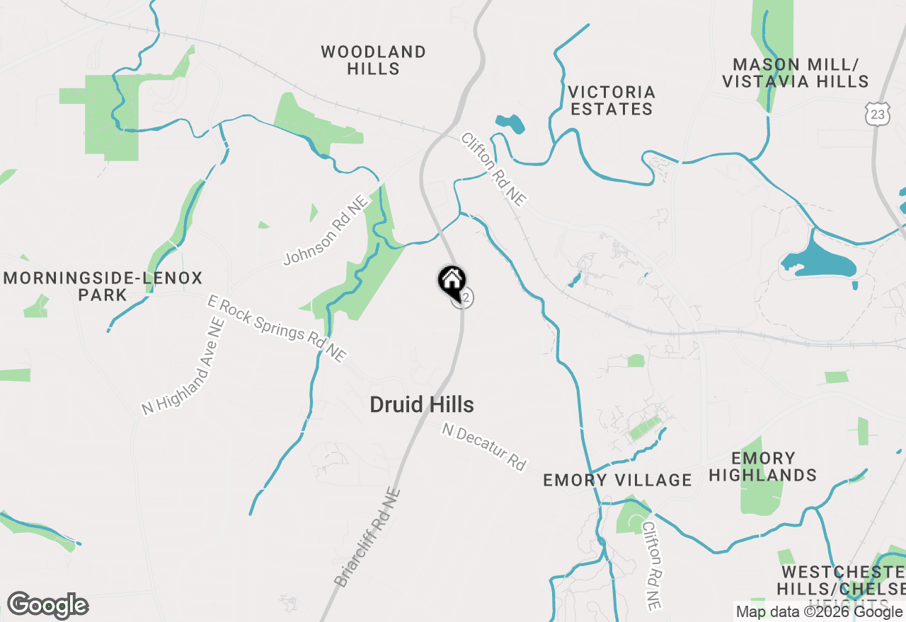 Map of 1257 Briar Hills Drive Ne, Atlanta, GA 30306