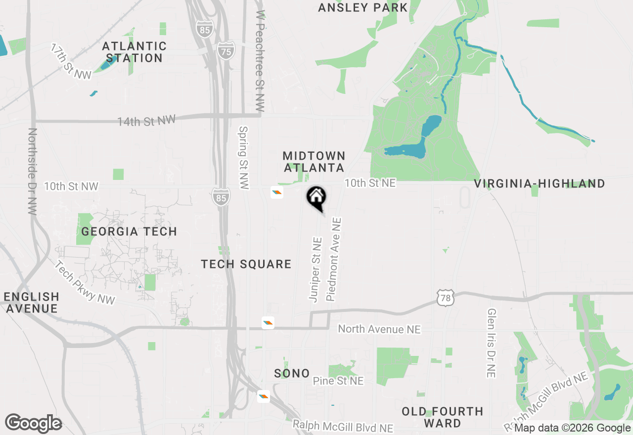 Map of 908 Juniper Street Ne #4, Atlanta, GA 30309
