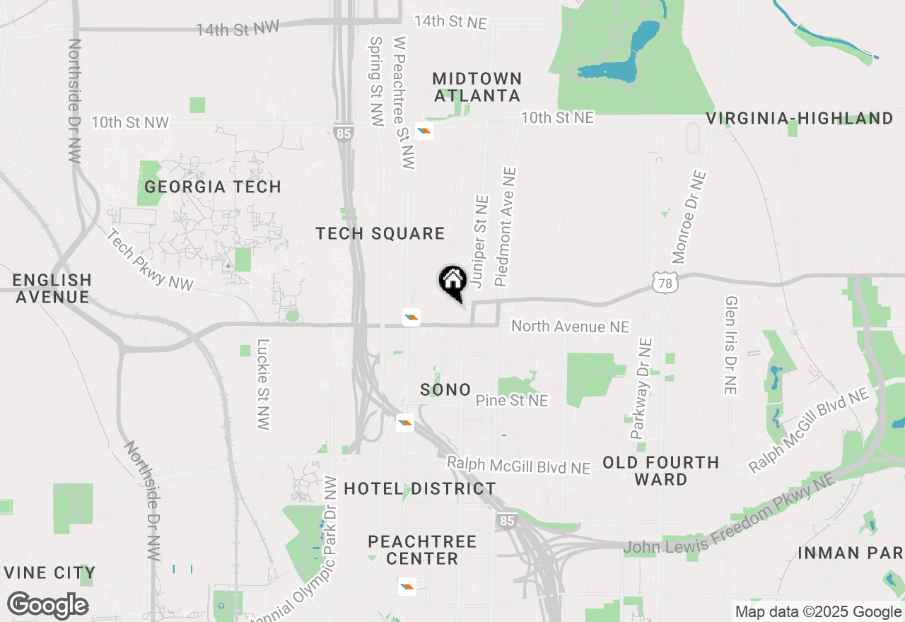 Map of 75 Ponce De Leon Avenue Ne #501, Atlanta, GA 30308