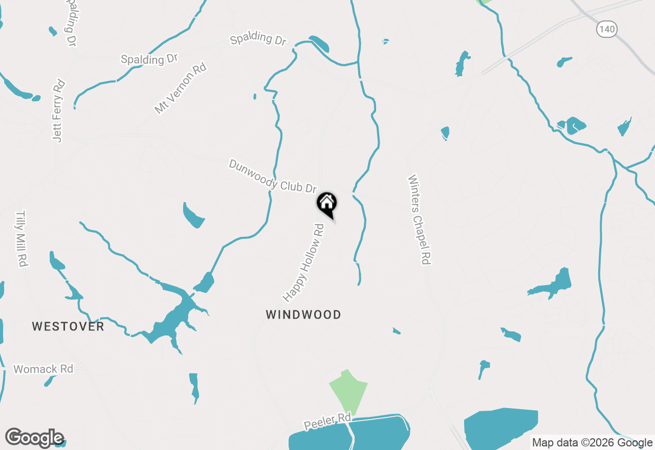 Map of 5291 Happy Hollow Road, Dunwoody, GA 30360