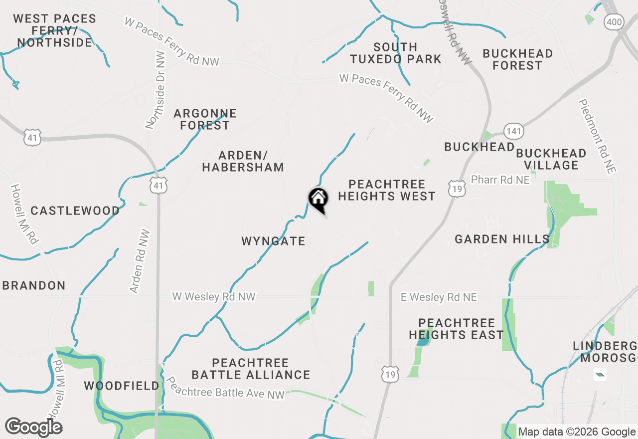 Map of 22 Habersham Way Nw, Atlanta, GA 30305