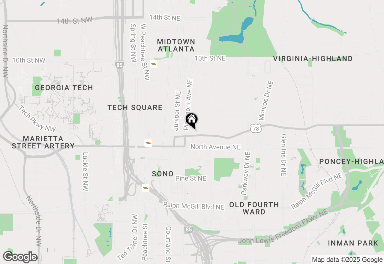 Map of 198 Ponce De Leon Avenue Ne #B6, Atlanta, GA 30308