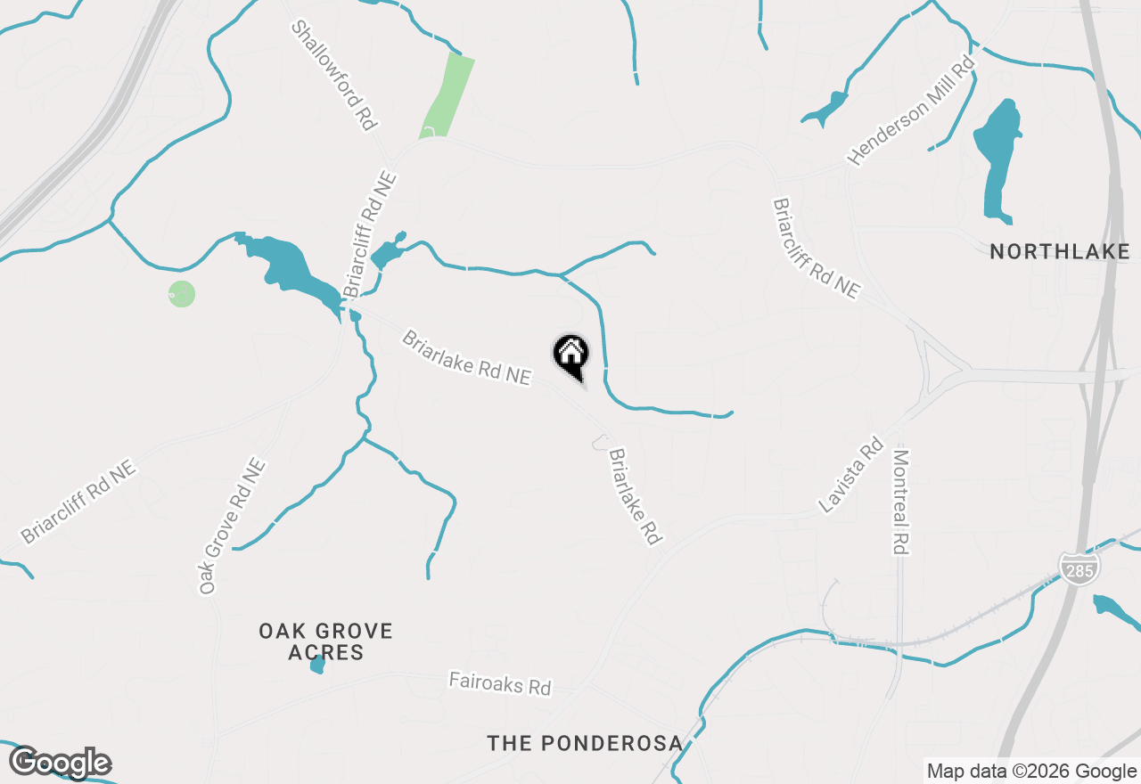 Map of 2864 Briarlake Road Ne, Atlanta, GA 30345