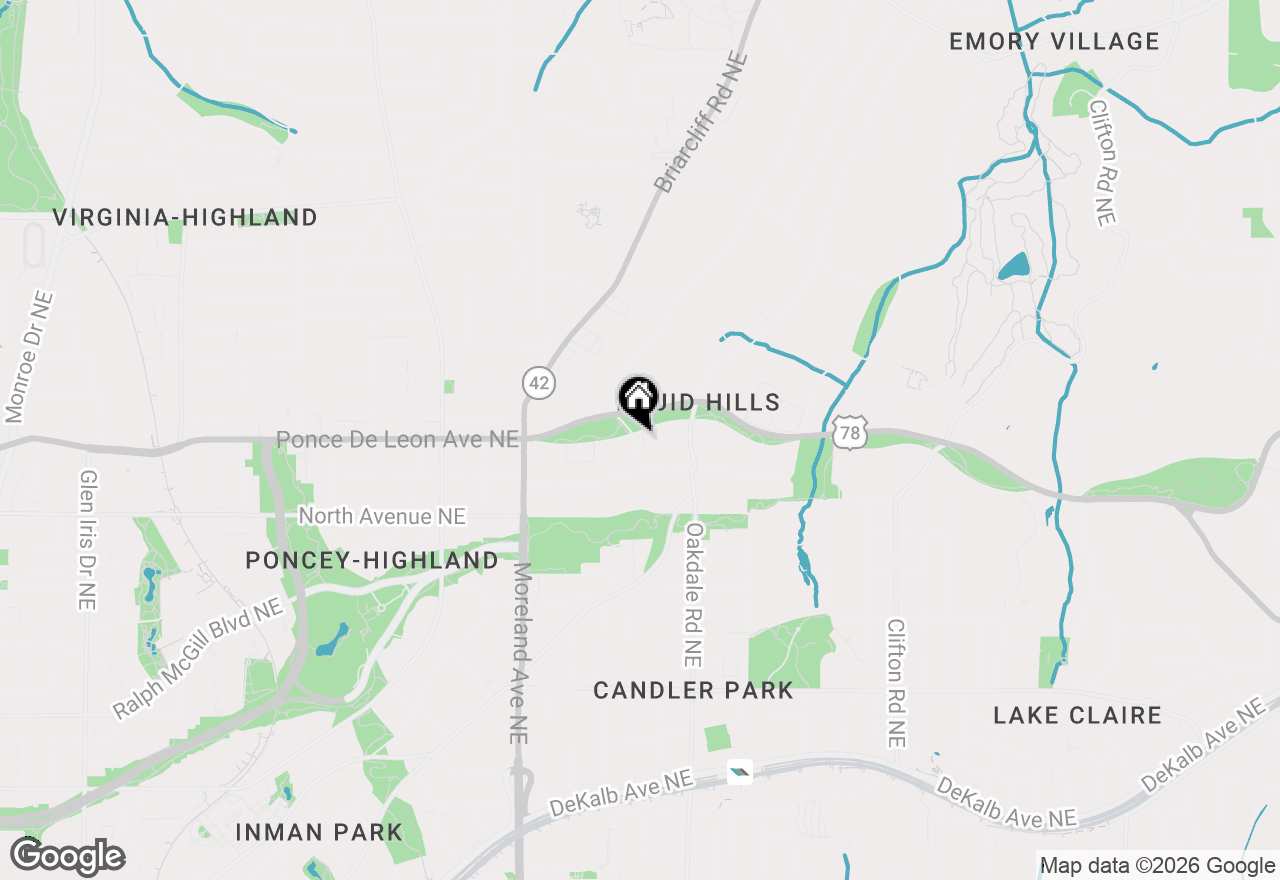 Map of 1323 S Ponce De Leon Avenue Ne, Atlanta, GA 30306