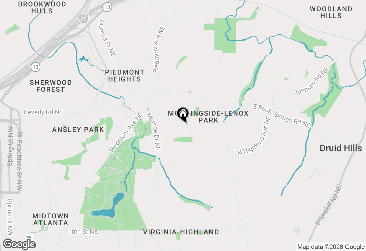 Map of 727 Yorkshire Road Ne, Atlanta, GA 30306