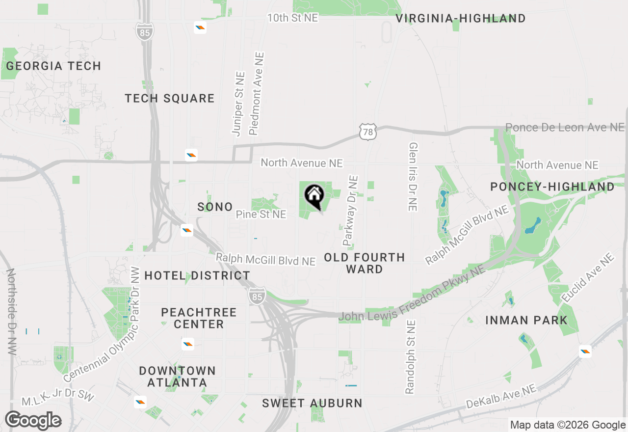 Map of 337 Pine Street Ne #B, Atlanta, GA 30308