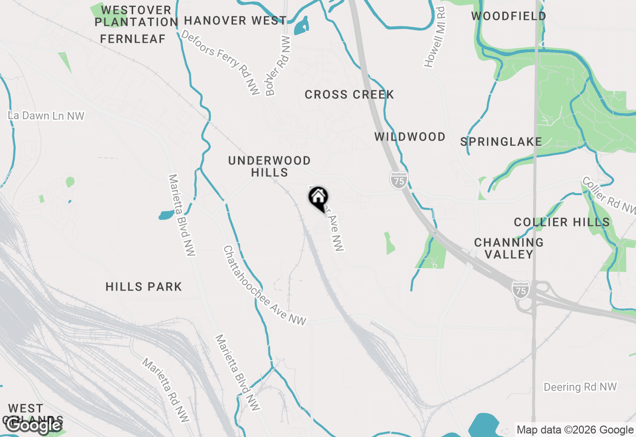 Map of 1251 Brickton Drive Nw, Atlanta, GA 30318